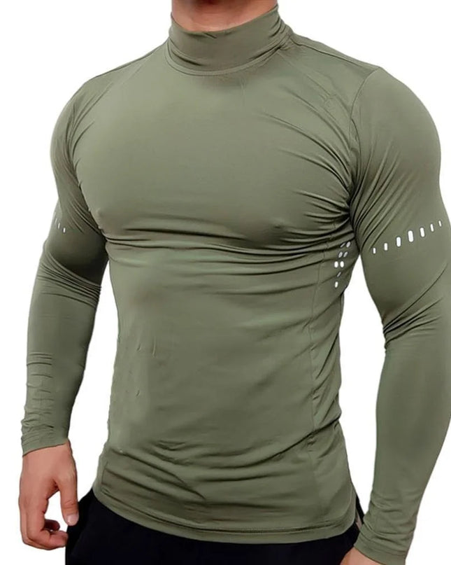 Men's Slim-Fit Long-Sleeved Shirt, Quick-Drying, Breathable, and Highly Elastic Sweater