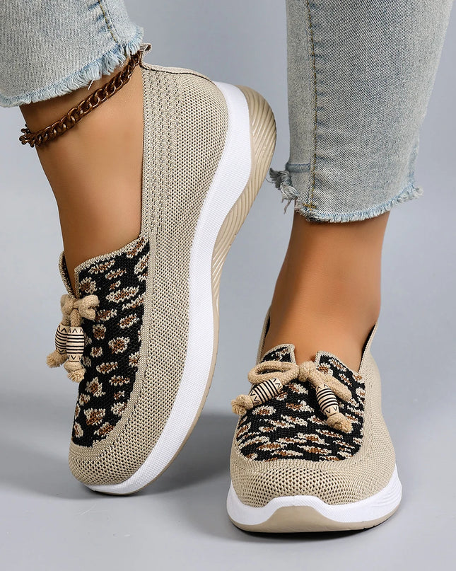 Women's Breathable Mesh Flat Casual Sneakers - Lightweight Comfortable Flat Shoes for Women
