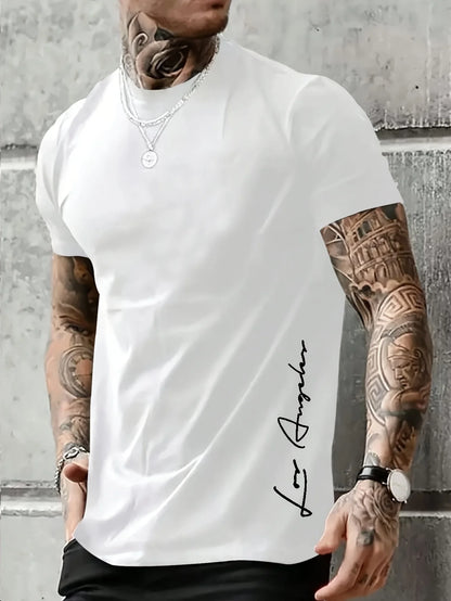 Men's Cotton T-Shirt with Los Angeles Print