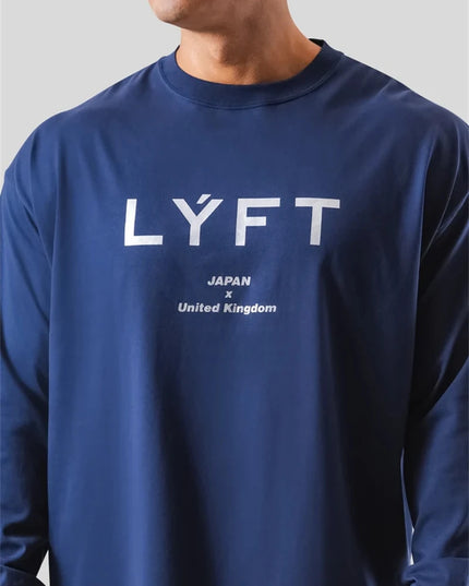 LYFT Japan & UK Print Long Sleeve 100% Cotton Gym & Casual Fit Sweater