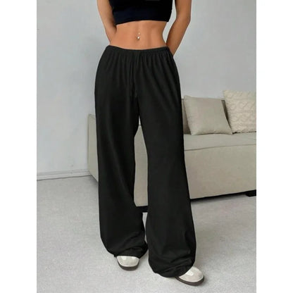 Women's Loose Fit High-Waist Elastic Waist Wide-Leg Sweatpants