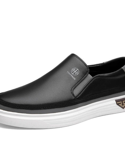 Men’s Leather Slip-On Loafers — Comfortable Flat Shoes