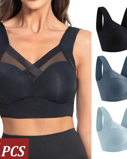 3-Pack Plus Size Women's Lace Backless Sport Bras