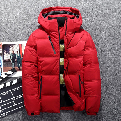 Men's Hooded Down Jacket - Thick Warm Padded Parka for Ultimate Comfort