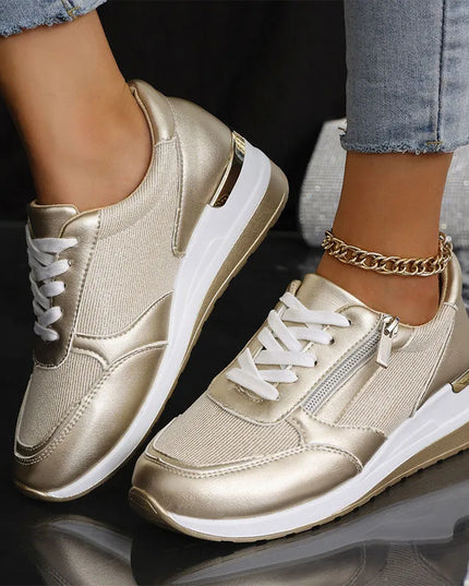Women's Casual Mesh Breathable Lace-Up Sneakers