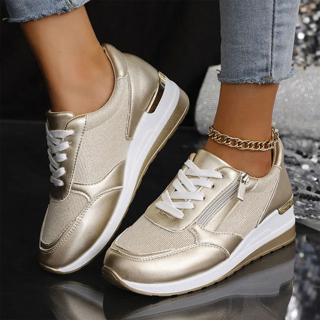Women's Casual Mesh Breathable Lace-Up Sneakers
