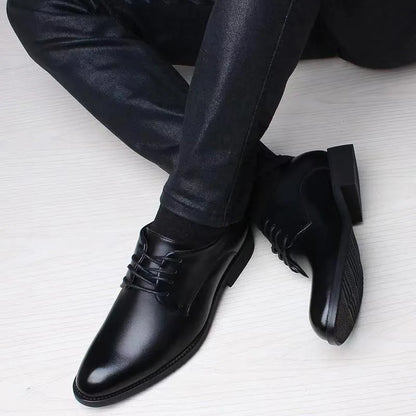 Men's Faux Leather Heightening Shoes - Stylish Elevated Men's Footwear