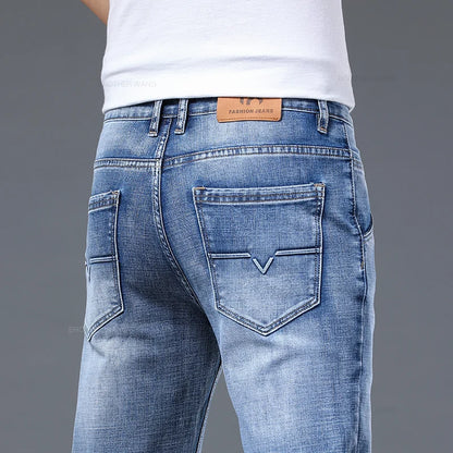 Men's Slim Fit Stretch Denim Jeans - Casual Thin Fit Slim Fit Men's Jeans