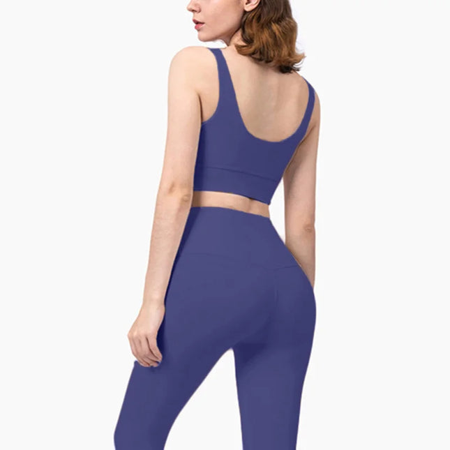 2-Piece Women's Yoga Set: Push-Up Bra and Leggings Combo - Various Colors