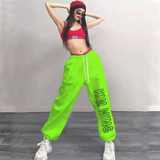 Women's Letter Print Sweatpants - Fashion Drawstring Joggers for Women