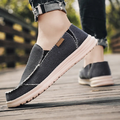 Men's Breathable Denim Canvas Slip-On Sneakers