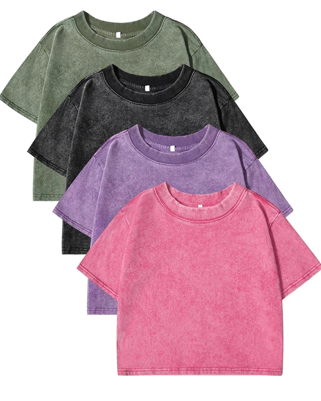 Women's Slim Fit Washed Cropped T-Shirt