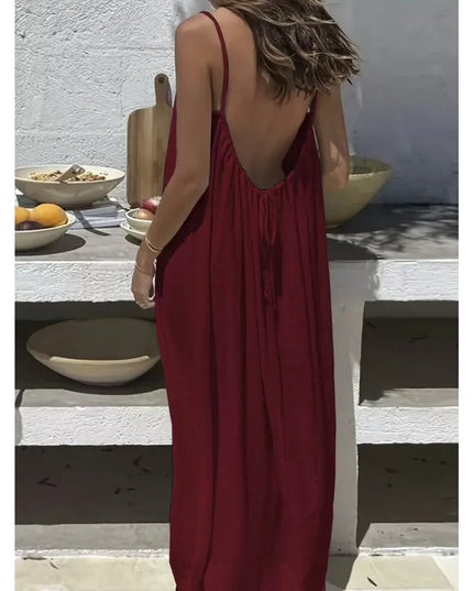 Women's Strapless Backless Long Loose Fit Maxi Dress