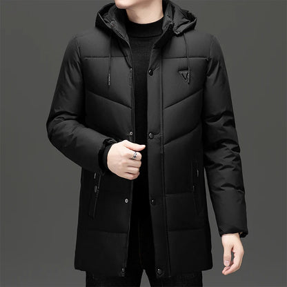 Men's Cotton Padded Hooded Coat - Oversized Parka Jacket for Men