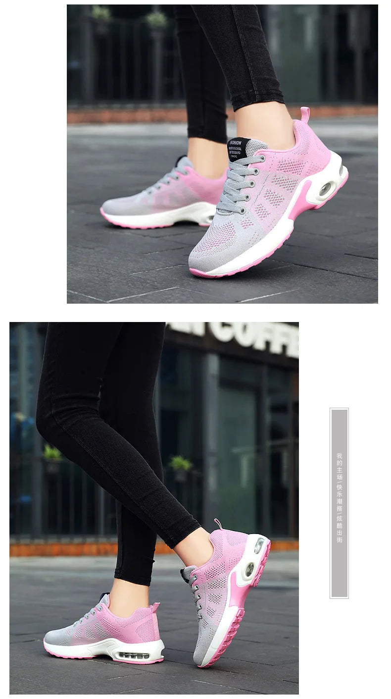 Women's Air Cushion Running Sneakers - Soft Bottom Active Wear