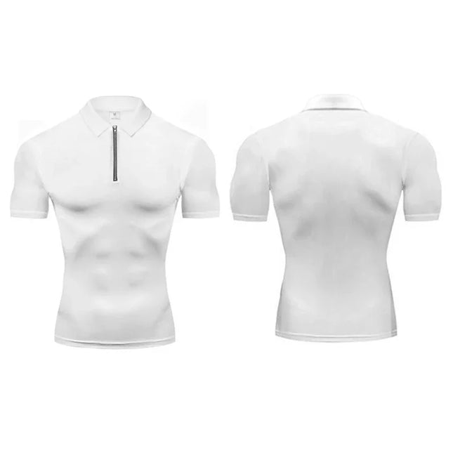 Men's Quick-Dry Compression Short Sleeve Polo T-Shirt
