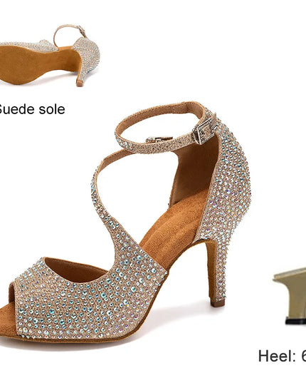 DKZSYIM Women’s Rhinestone High Heels