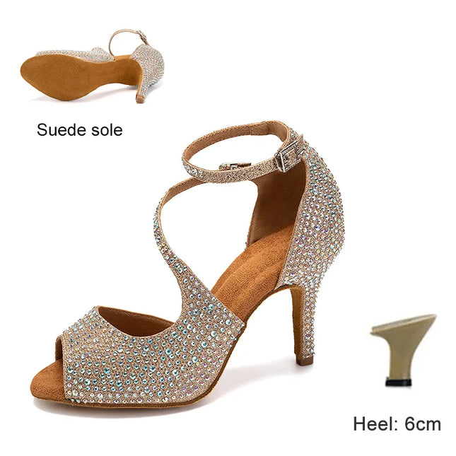 DKZSYIM Women’s Rhinestone High Heels