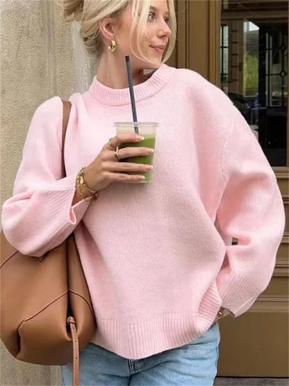 Women's Loose Fit Long Sleeve Knit Sweater