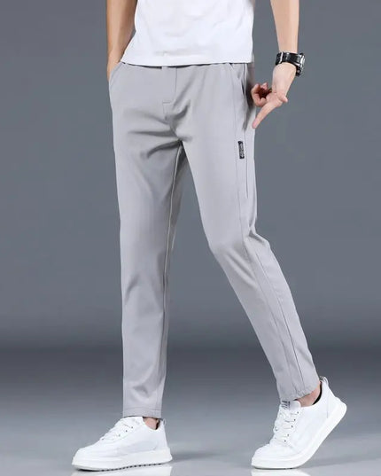Men’s Lightweight Ice-Silk Straight-Leg Trousers