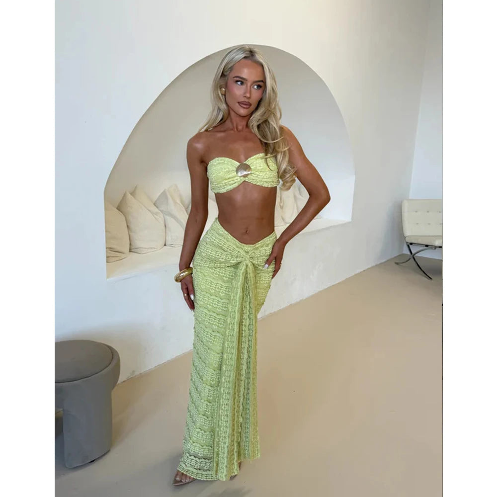 2-Piece Women's Bikini Swimsuit Set with Long Dress Cover-Up