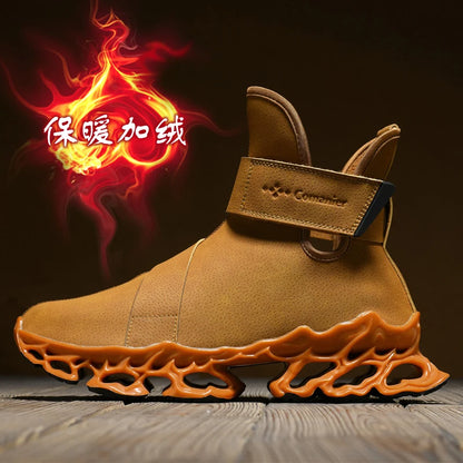 Men's Winter Boots - Warm Non-Slip Plush Sneakers for Men - Various Designs