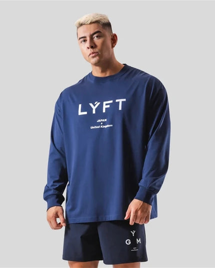 LYFT Japan & UK Print Long Sleeve 100% Cotton Gym & Casual Fit Sweater