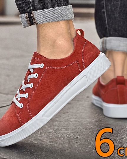 Men's Faux Suede Casual Elevator Sneakers with 6cm Hidden Heel