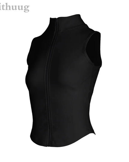 Women's Sleeveless Zip-Up Athletic Sweat Vest Jacket - Various Colors