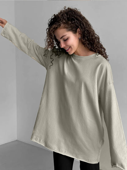 Women's Oversized Cotton Pullover Sweater - Soft, Cozy, and Stylish for Every Season
