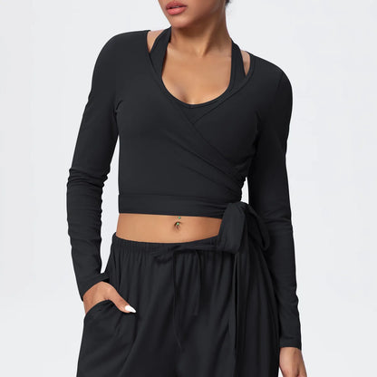 Women Drawstring Yoga Pants Wide Leg Loose Casual  Straight