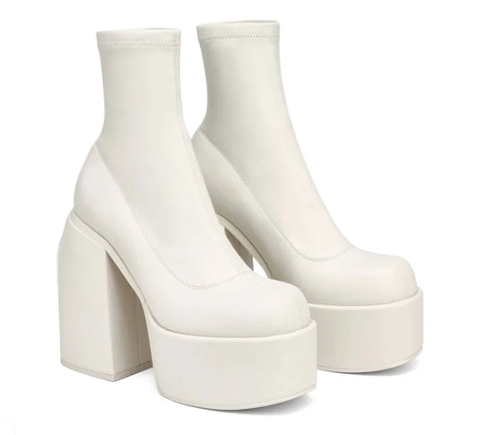 Women's Luxury Platform Chunky Heeled Boots-Various Colors
