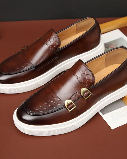 Men's Casual Faux Leather Loafers - Slip-On Dress Shoes for Men