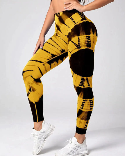 Women's High-Waist Tie-Dye Yoga Pants - Various Colors