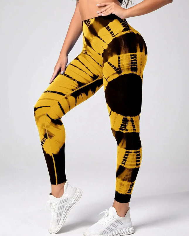 Women's High-Waist Tie-Dye Yoga Pants - Various Colors