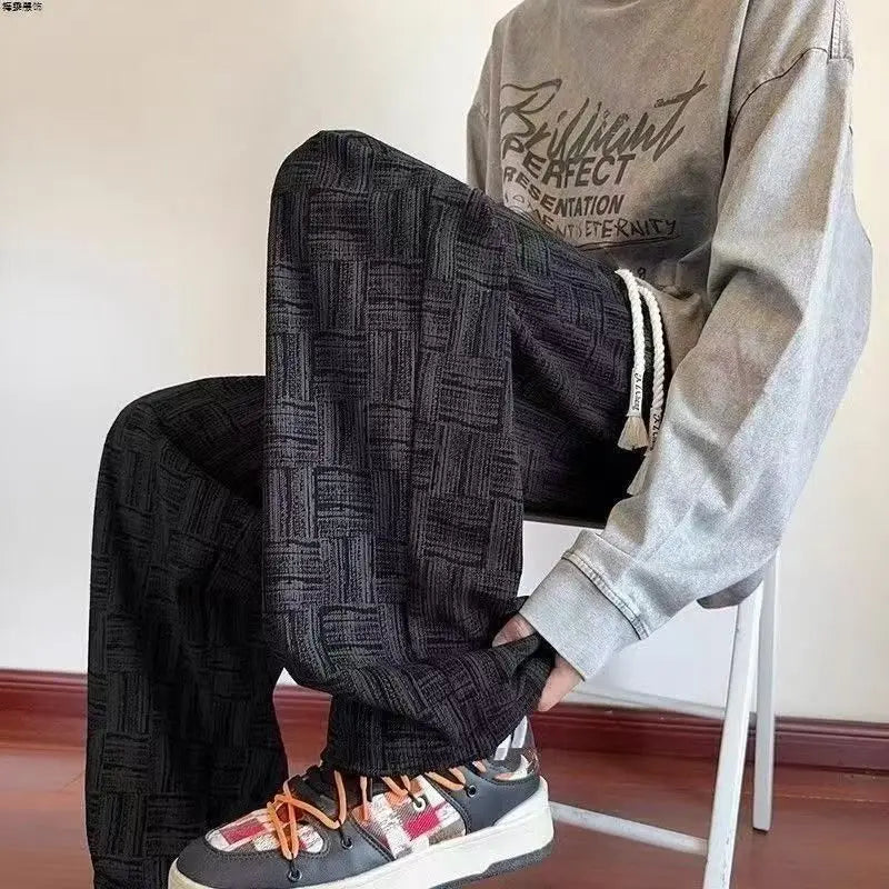 Men's Straight Fit Chino Corduroy Pants – Loose Wide-Legged Casual Trousers for Men