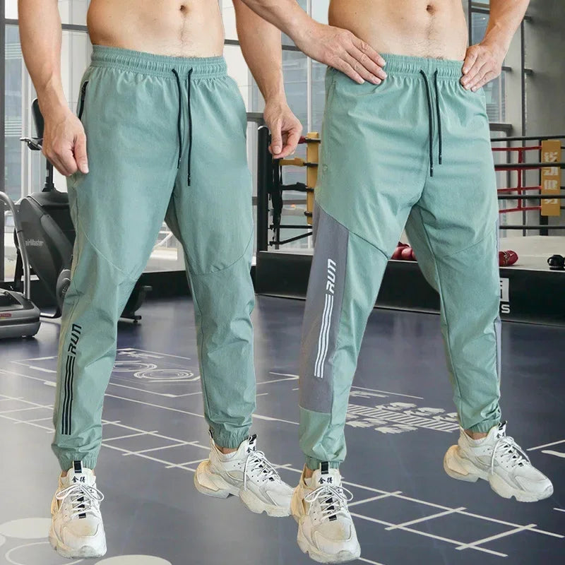 Men's Sweatpants with Elastic Waist, Zipper Pockets