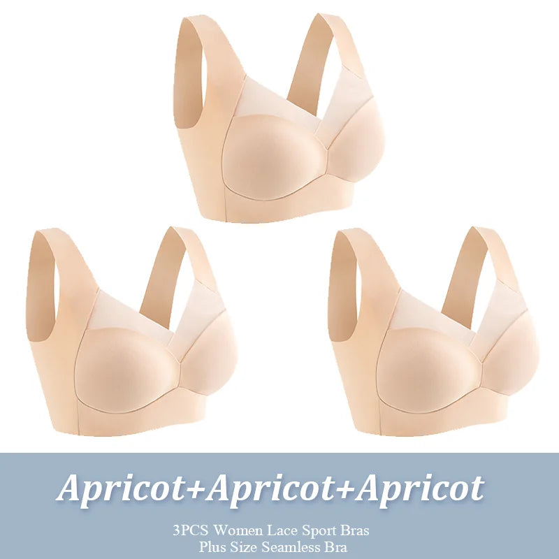 3-Pack Plus Size Women's Lace Backless Sport Bras