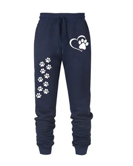 Cat Claw Print Women's Sweatpants with Elastic Waist