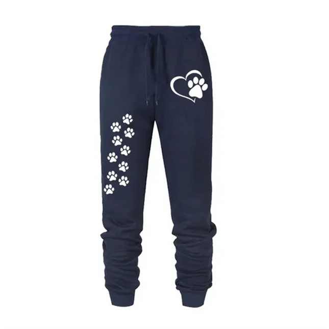 Cat Claw Print Women's Sweatpants with Elastic Waist