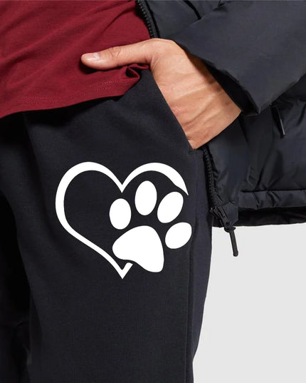 High-Quality Cotton Cat Paw Print Jogger Sweatpants for Women