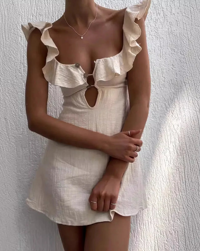 Women's Ruffled Strap Mini Dress