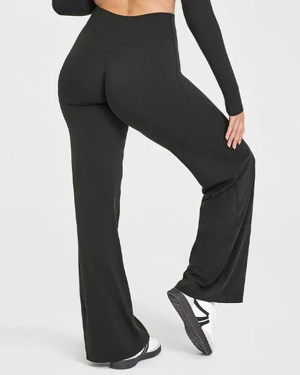 Women's Mid-Waist Straight-Leg Sweat Pants in Soft Butter Fabric