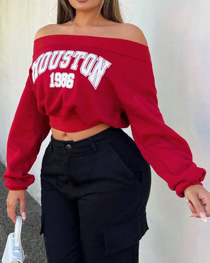 Women's Long Sleeve Casual Off-Shoulder Sweater