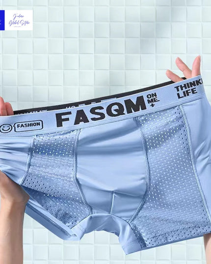 Men's Ice Silk Seamless Boxer Shorts - Antibacterial, Breathable Briefs