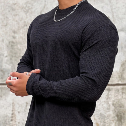 Men's Long Sleeve Slim Fit Striped Sweater