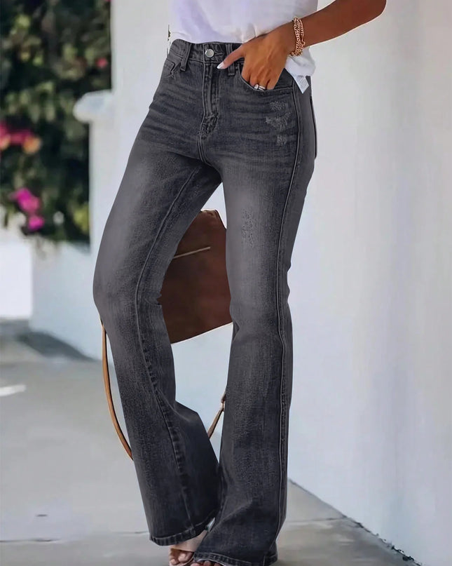 High Waist Women's Slimming Flared Denim Jeans