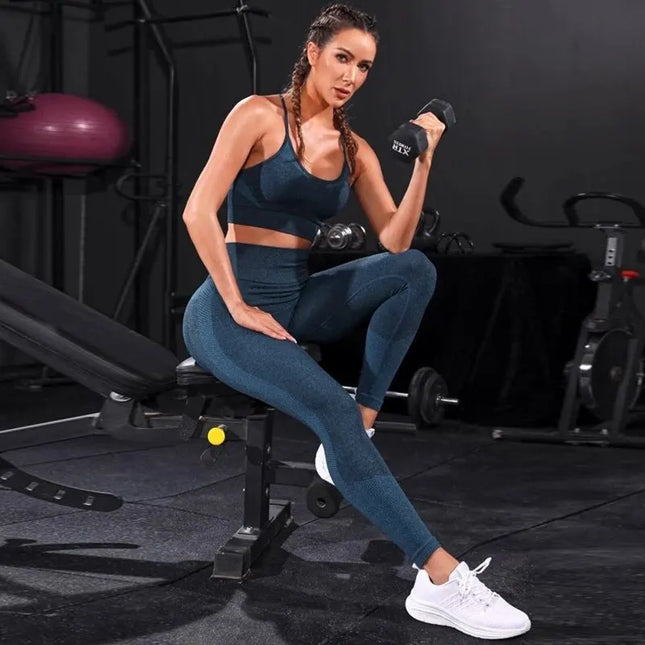 Women's Seamless Bra and Leggings Set – 2-Piece Fitness & Lounge Activewear for Women