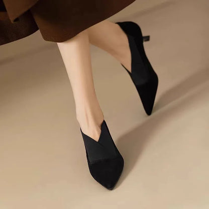 Elegant Suede Pointed Toe High Heels for Women