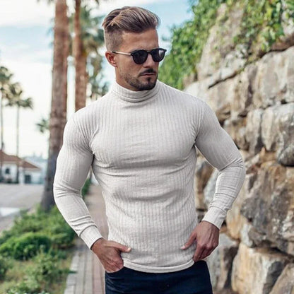 Men's Slim Fit Turtleneck Sweater – Thin Knit, Lightweight Men's Sweater